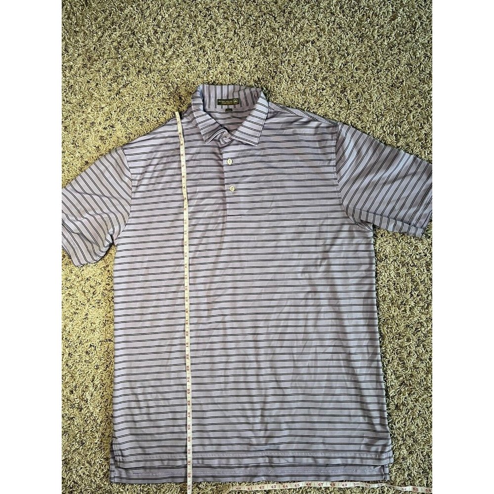 PETER MILLAR Size L SUMMER COMFORT Pink  Striped Mens Polo Shirt